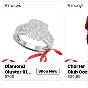 Brand new, never worn, diamond ring. Size 5 1/2